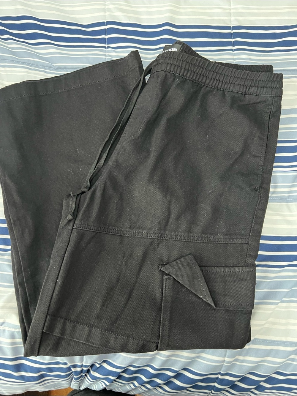 Fashion Nova Black Wide Leg Cargo Pants